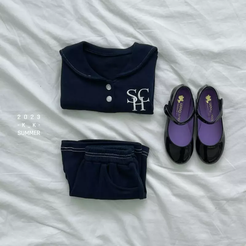 Kk - Korean Children Fashion - #kidsshorts - Stitch Top Bottom Set