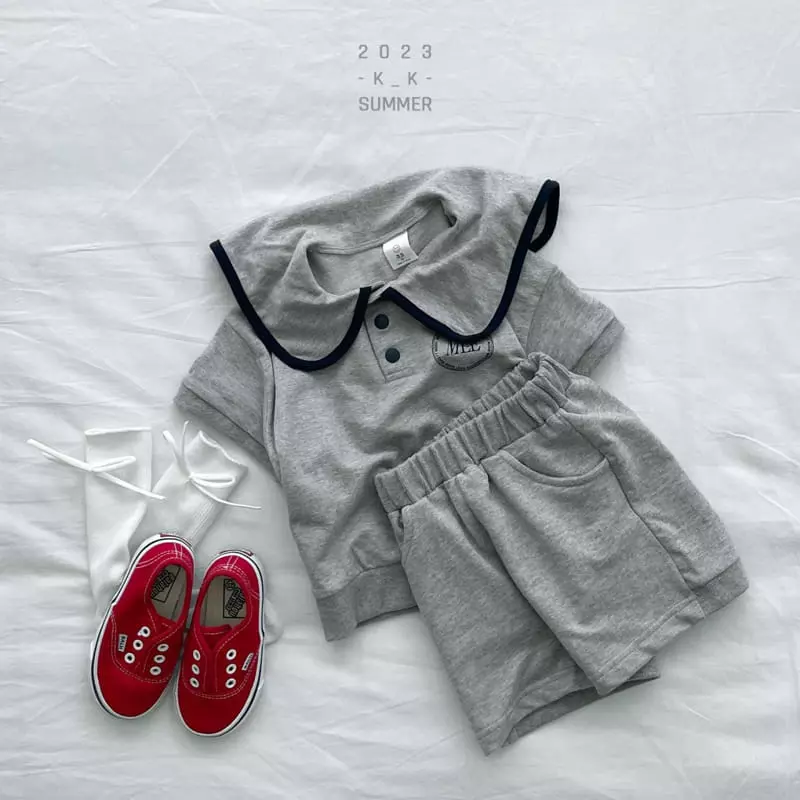 Kk - Korean Children Fashion - #littlefashionista - Eddie Top Bottom Set - 2