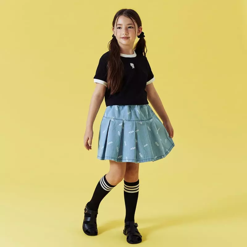 Kokoyarn - Korean Children Fashion - #kidsshorts - Logo Printinb Denim Skirt - 5