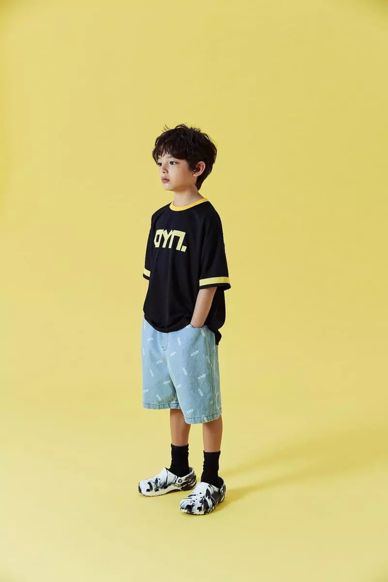 Kokoyarn - Korean Children Fashion - #minifashionista - Logo Printinb Denim Shorts - 12