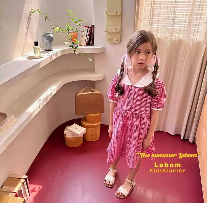 Labom - Korean Children Fashion - #childrensboutique - Strawberry Check One-piece