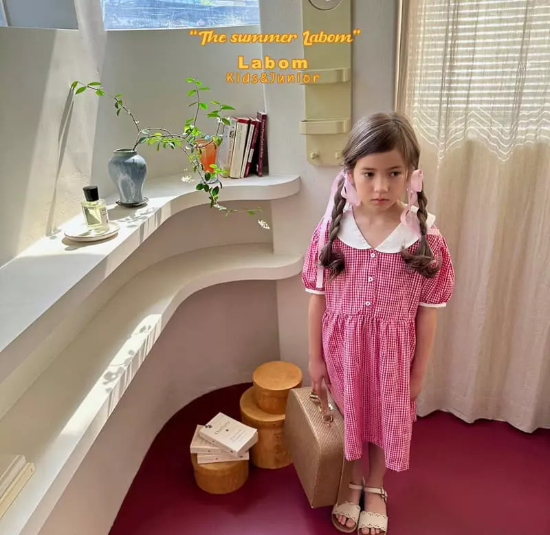 Labom - Korean Children Fashion - #discoveringself - Strawberry Check One-piece - 3