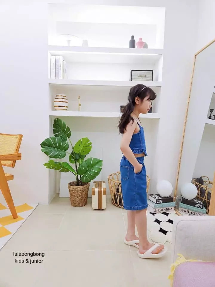 Lalabongbong - Korean Children Fashion - #childrensboutique - Denim Frill Top - 4