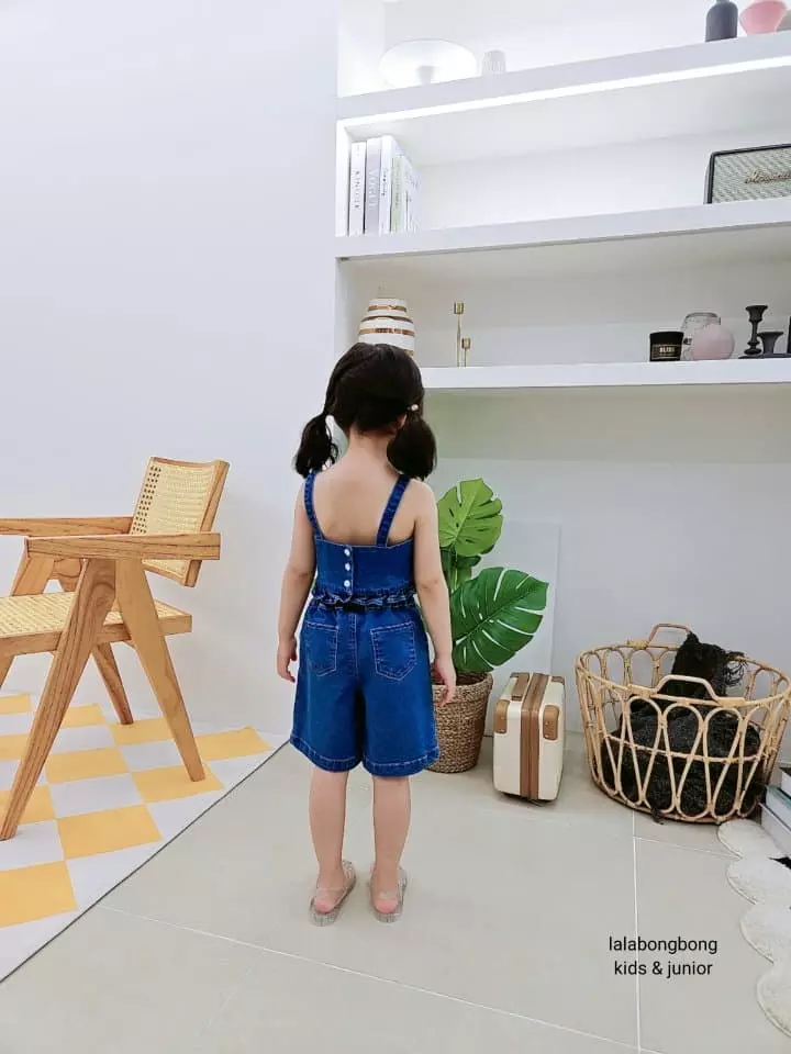 Lalabongbong - Korean Children Fashion - #littlefashionista - Denim Frill Top - 11