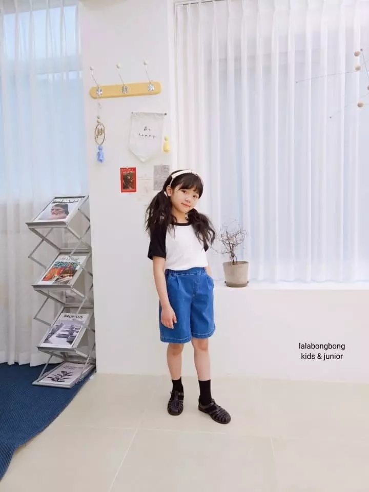 Lalabongbong - Korean Children Fashion - #prettylittlegirls - Basic Jeans Shorts - 2