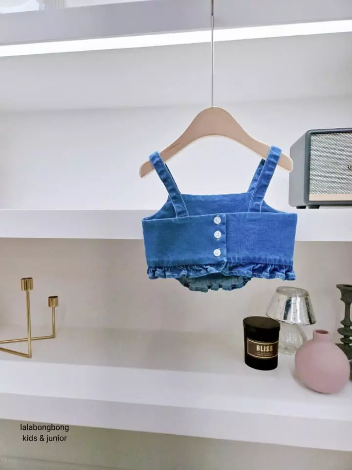 Lalabongbong - Korean Children Fashion - #stylishchildhood - Denim Frill Top