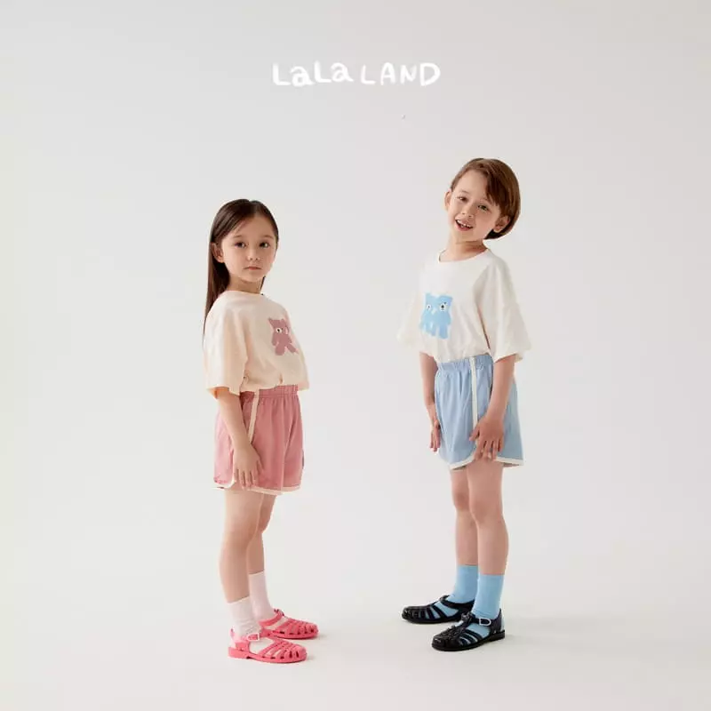Lalaland - Korean Children Fashion - #kidsshorts - Bear Dul Top Bottom Set - 9