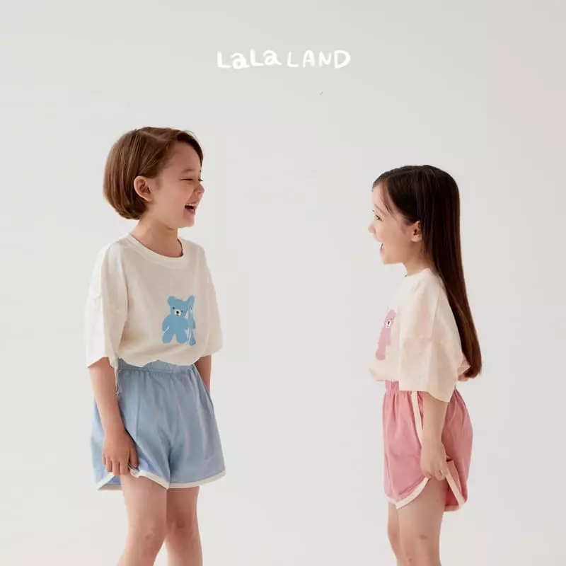 Lalaland - Korean Children Fashion - #toddlerclothing - Bear Dul Top Bottom Set - 2