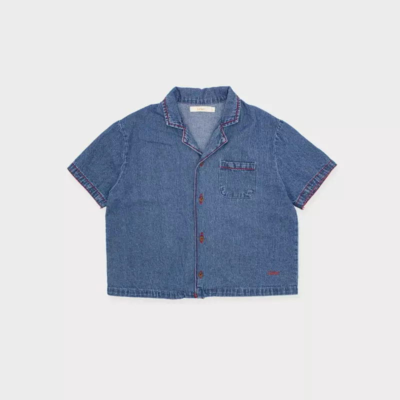 Le Bev - Korean Children Fashion - #childrensboutique - Denim Stitch Shirt - 8
