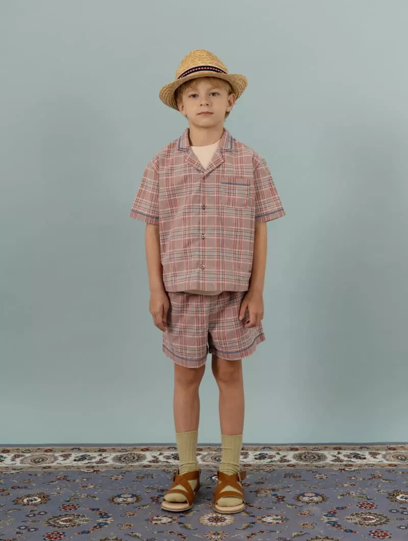 Le Bev - Korean Children Fashion - #discoveringself - Check Wave Shorts - 2