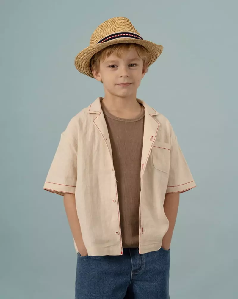 Le Bev - Korean Children Fashion - #discoveringself - Linen Stitch Shirt - 8