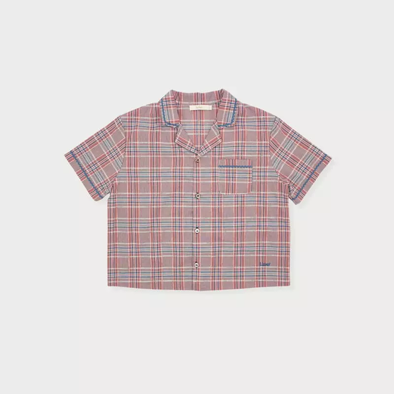 Le Bev - Korean Children Fashion - #kidsshorts - Wave Check Shirt - 11