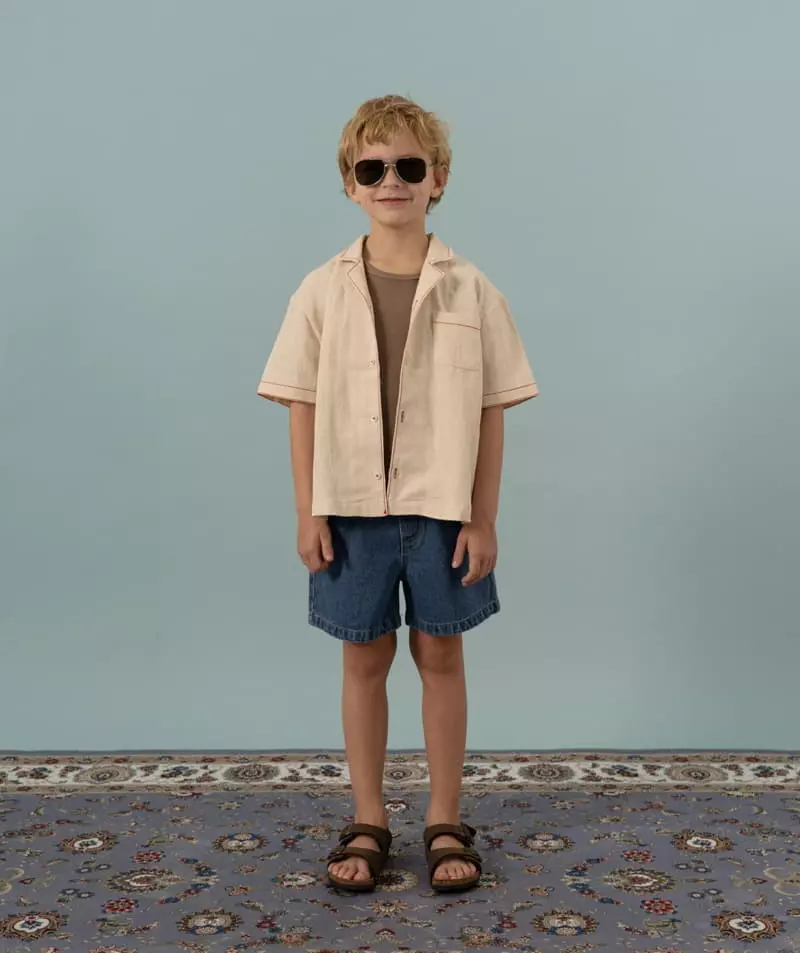 Le Bev - Korean Children Fashion - #kidsshorts - Linen Stitch Shirt - 10