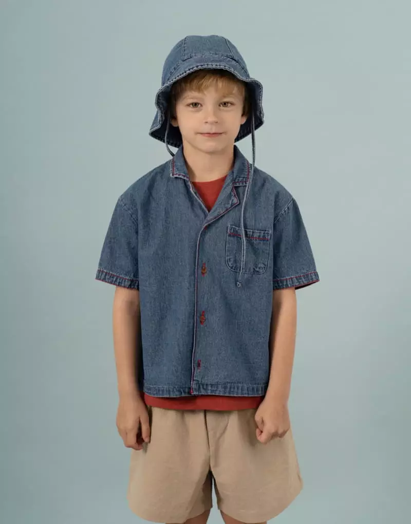 Le Bev - Korean Children Fashion - #magicofchildhood - Denim Stitch Shirt