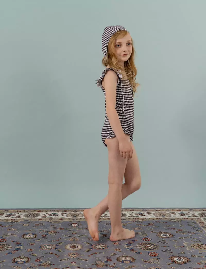 Le Bev - Korean Children Fashion - #prettylittlegirls - Check Swim Bodysuit - 2