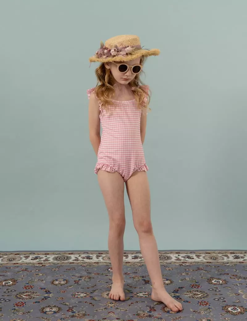 Le Bev - Korean Children Fashion - #stylishchildhood - Check Swim Bodysuit - 5