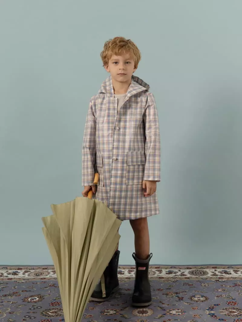 Le Bev - Korean Children Fashion - #todddlerfashion - Check Rain Coat