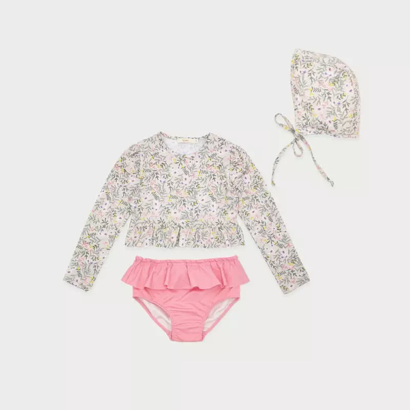 Le Bev - Korean Children Fashion - #toddlerclothing - Evi Rashguard Top Bottom Set - 3
