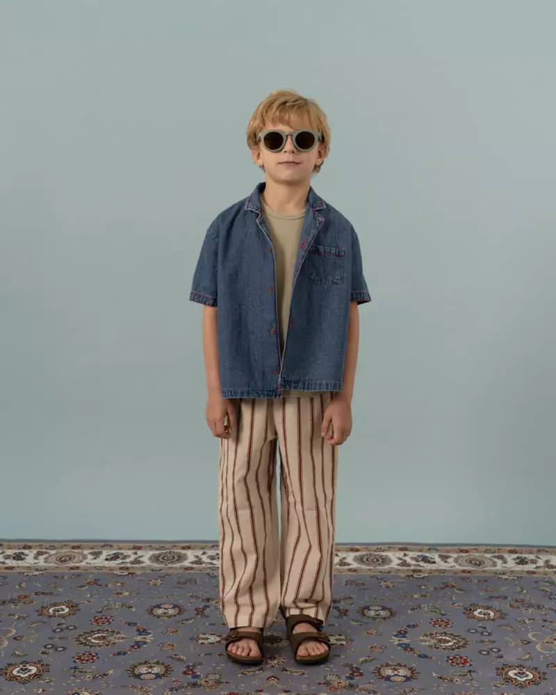 Le Bev - Korean Children Fashion - #toddlerclothing - Denim Stitch Shirt - 5