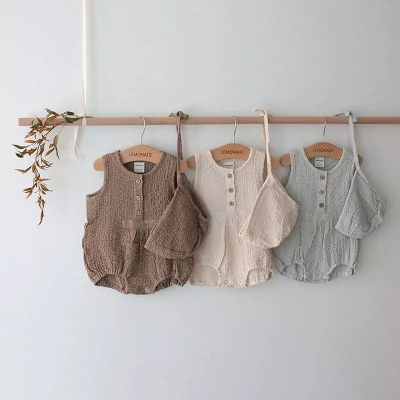 Lemonade - Korean Baby Fashion - #babyoninstagram - Waffle Bodysuit Set