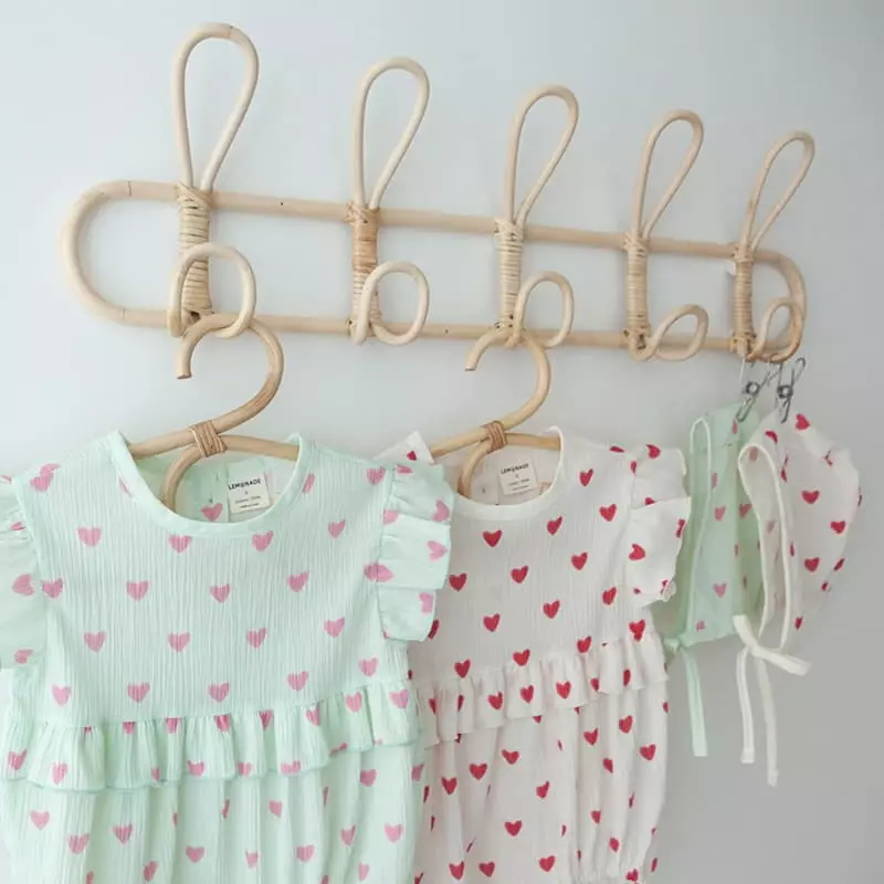 Lemonade - Korean Baby Fashion - #babyootd - Heart Bodysuit with Bonnet