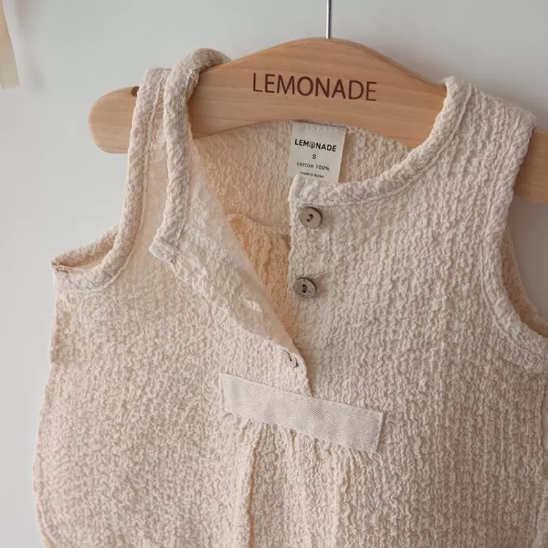 Lemonade - Korean Baby Fashion - #babyoutfit - Waffle Bodysuit Set - 3