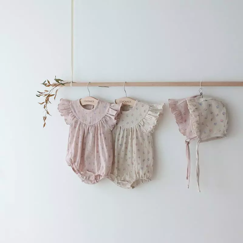 Lemonade - Korean Baby Fashion - #babyoutfit - Jasmine Bodysuit with Bonnet