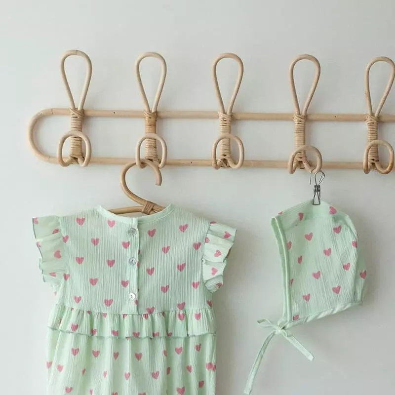 Lemonade - Korean Baby Fashion - #babyoutfit - Heart Bodysuit with Bonnet - 4