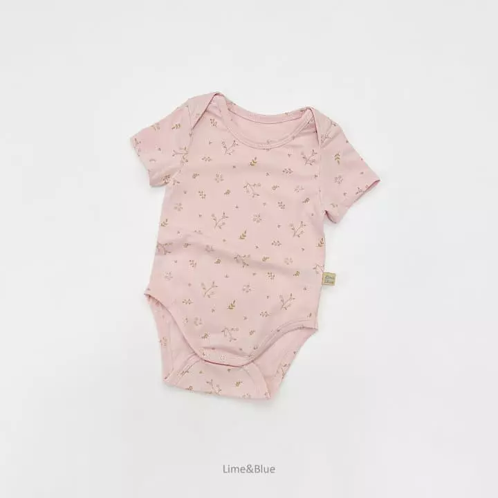 Lime & Blue - Korean Baby Fashion - #babylifestyle - Floral Bodysuit - 5