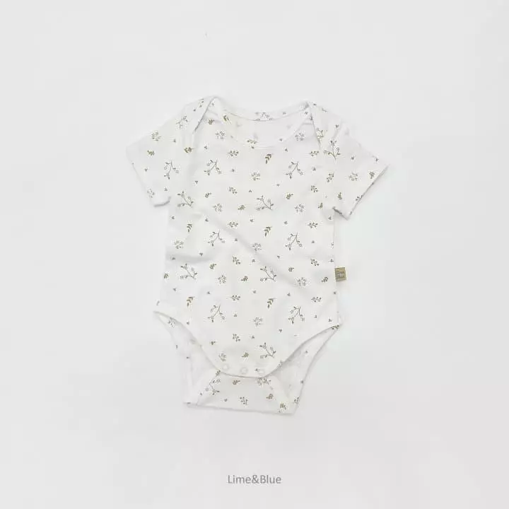 Lime & Blue - Korean Baby Fashion - #babyootd - Floral Bodysuit - 7