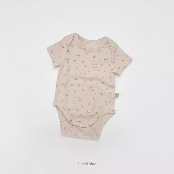 Lime & Blue - Korean Baby Fashion - #babyoutfit - Floral Bodysuit - 9