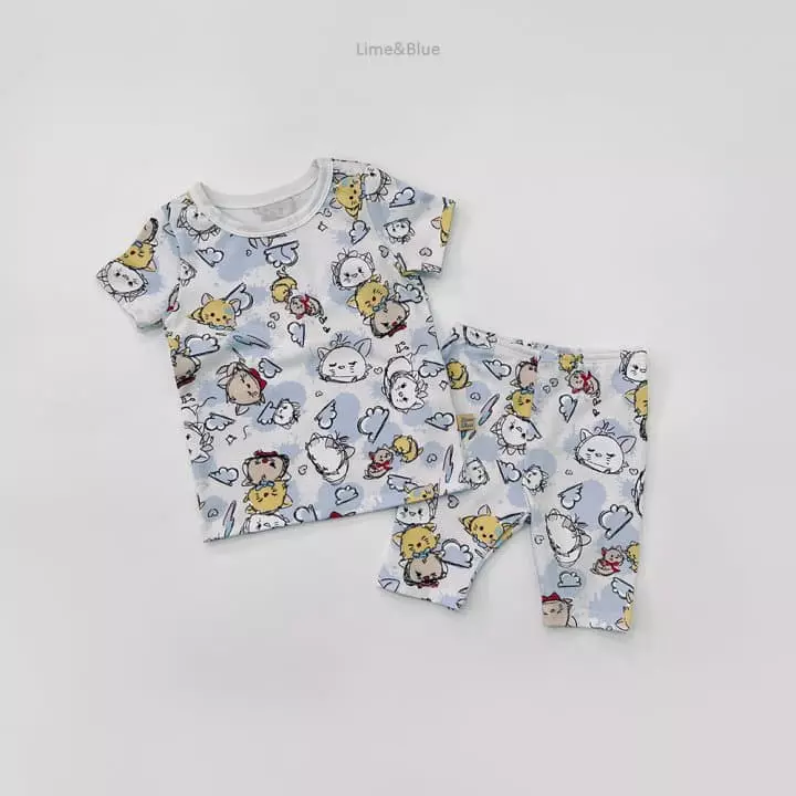 Lime & Blue - Korean Children Fashion - #Kfashion4kids - Slim Fit Kitty Easywear - 5
