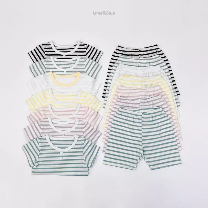 Lime & Blue - Korean Children Fashion - #designkidswear - Stripes Easywear