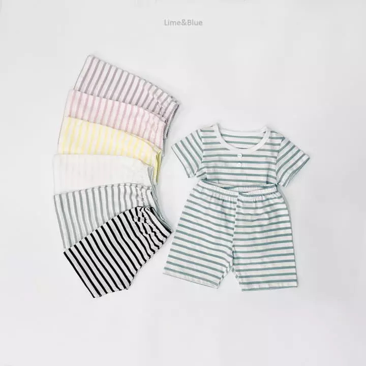 Lime & Blue - Korean Children Fashion - #discoveringself - Stripes Easywear - 2