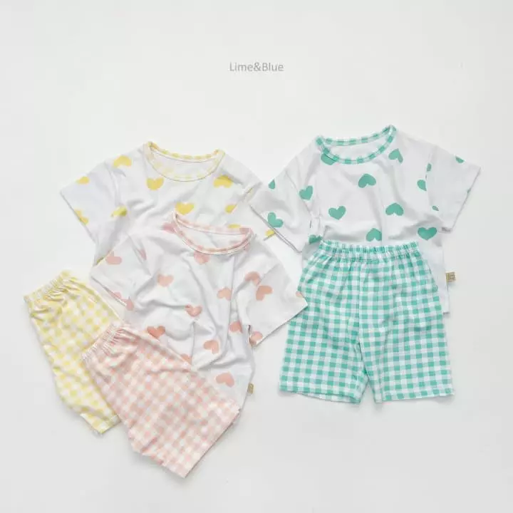 Lime & Blue - Korean Children Fashion - #discoveringself - Heart Check Easywear - 4