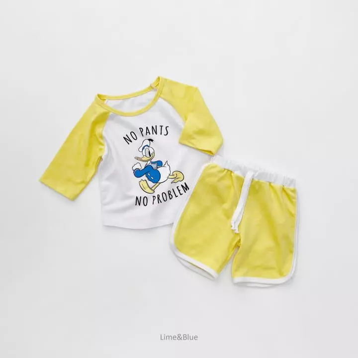 Lime & Blue - Korean Children Fashion - #kidsstore - D M Friends Top Bottom Set - 8