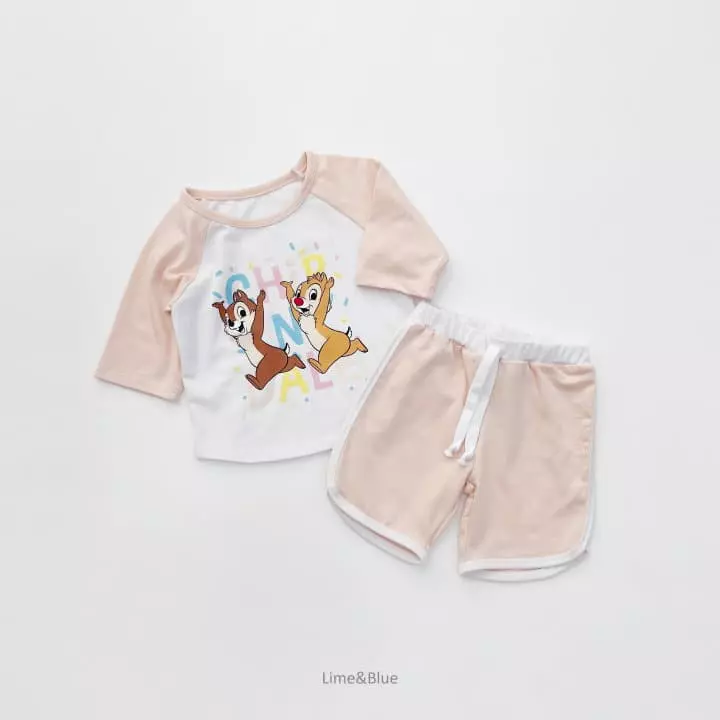 Lime & Blue - Korean Children Fashion - #kidzfashiontrend - D M Friends Top Bottom Set - 9