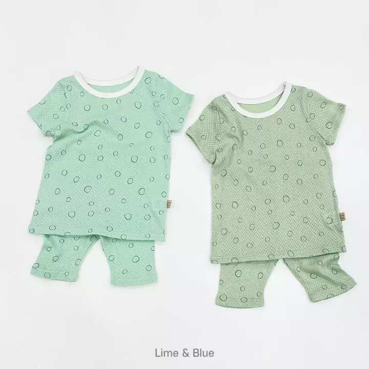 Lime & Blue - Korean Children Fashion - #magicofchildhood - Stone Mesh Easywear
