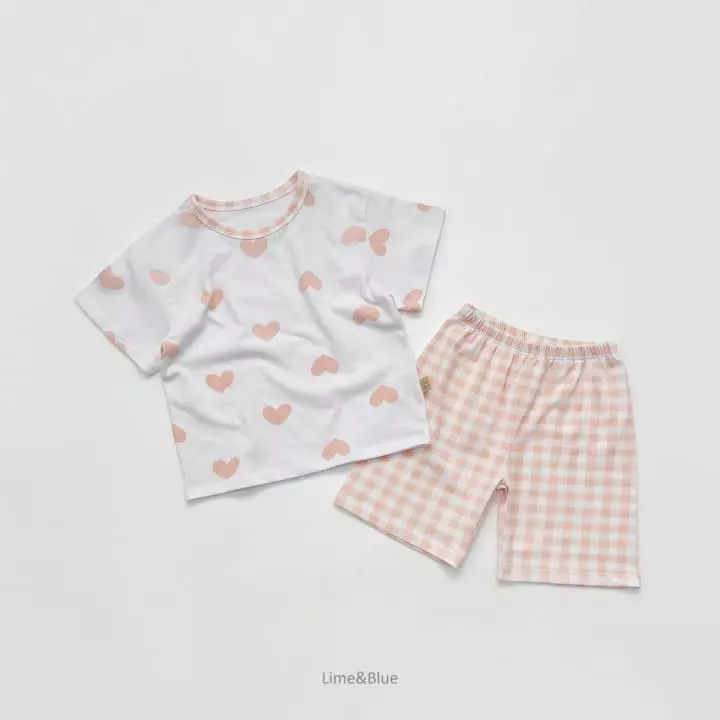 Lime & Blue - Korean Children Fashion - #magicofchildhood - Heart Check Easywear - 10