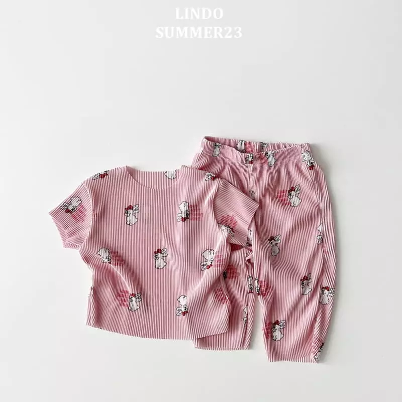 Lindo - Korean Children Fashion - #Kfashion4kids - Pleats Rabbit Top Bottom Set - 3