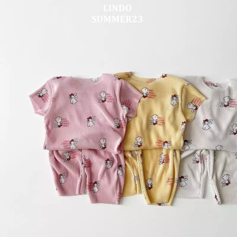 Lindo - Korean Children Fashion - #childofig - Pleats Rabbit Top Bottom Set - 8