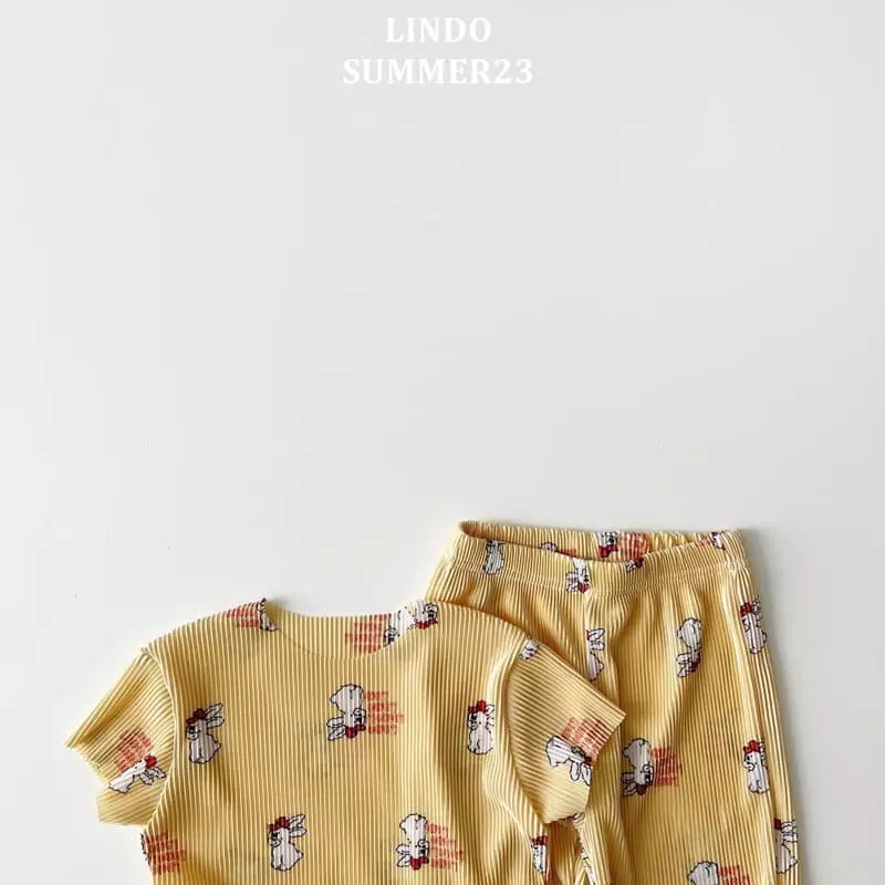 Lindo - Korean Children Fashion - #Kfashion4kids - Pleats Rabbit Top Bottom Set - 4