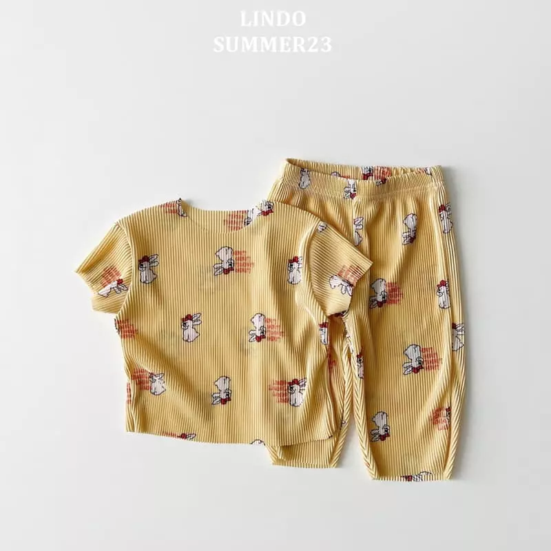 Lindo - Korean Children Fashion - #magicofchildhood - Pleats Rabbit Top Bottom Set - 5