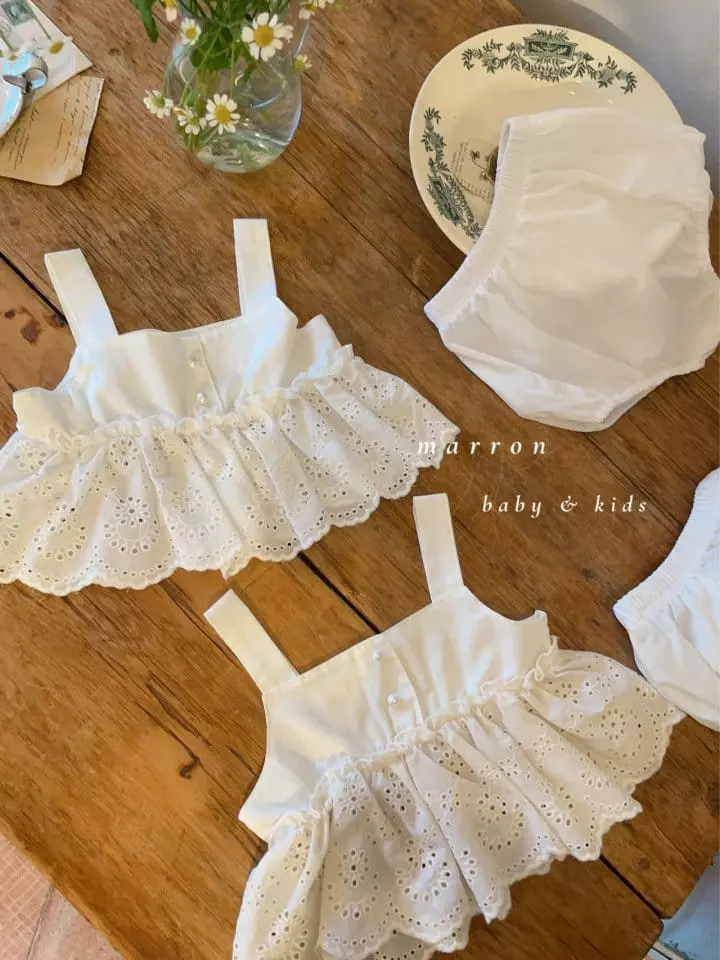 Marron Kid - Korean Baby Fashion - #babylifestyle - Bebe Angel Top Bottom Set - 2