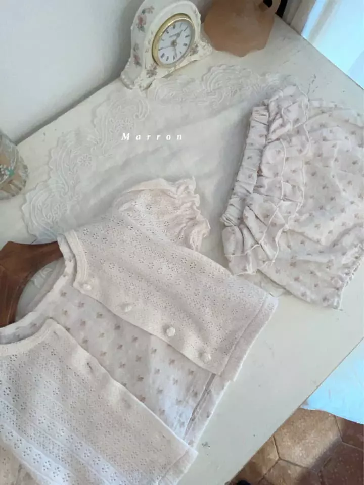 Marron Kid - Korean Children Fashion - #prettylittlegirls - Bebe Rolly Top Bottom Set - 4
