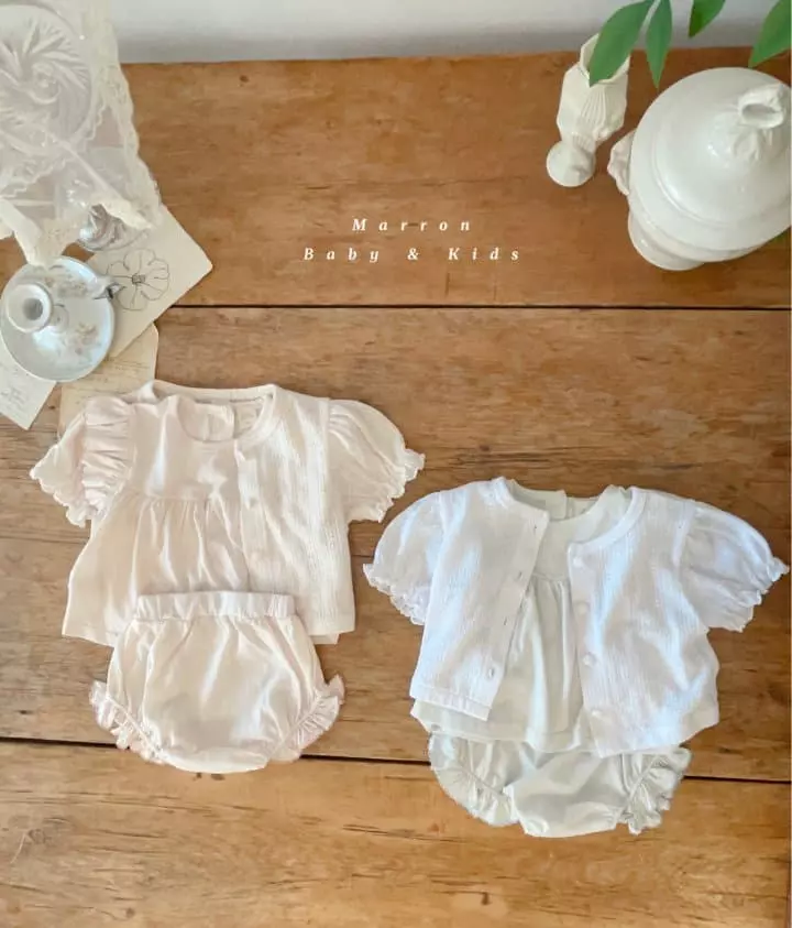 Marron Kid - Korean Children Fashion - #designkidswear - Bebe Ice Top Bottom Set - 8