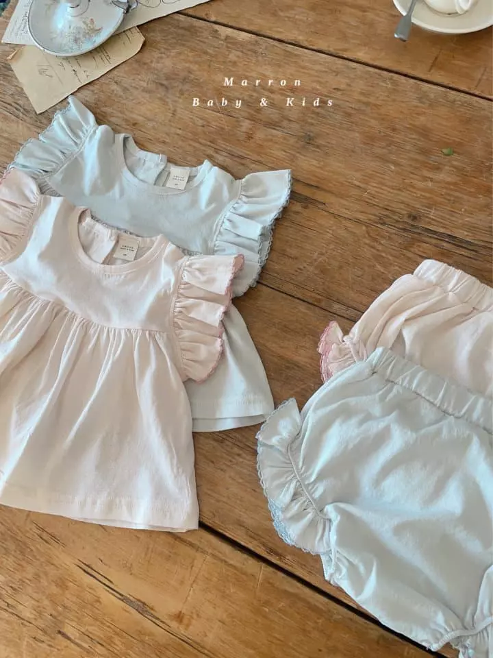 Marron Kid - Korean Children Fashion - #littlefashionista - Bebe Ice Top Bottom Set