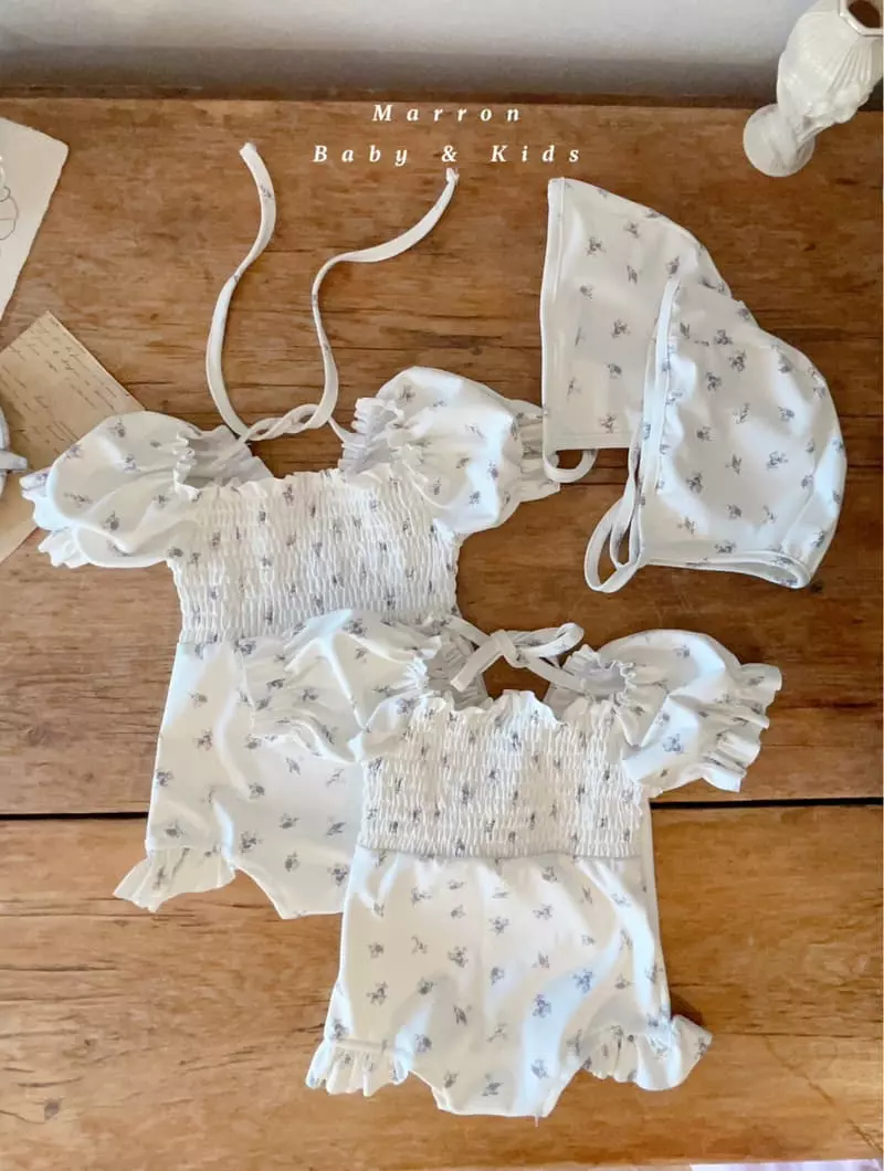 Marron Kid - Korean Children Fashion - #littlefashionista - Flower Swimwear - 4