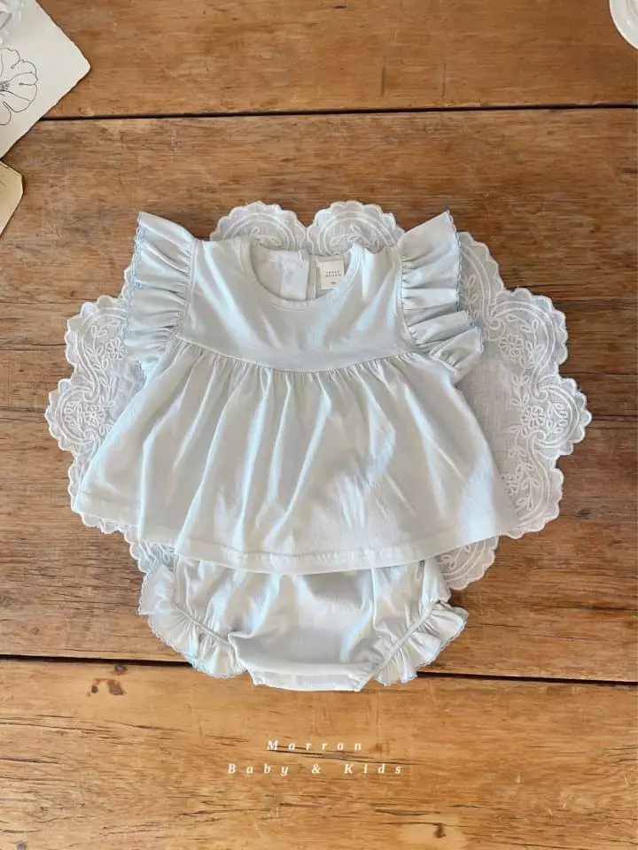 Marron Kid - Korean Children Fashion - #minifashionista - Bebe Ice Top Bottom Set - 3