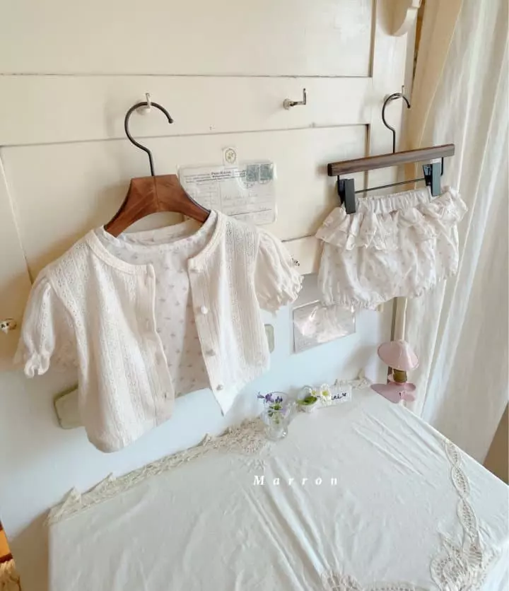 Marron Kid - Korean Children Fashion - #minifashionista - Bebe Rolly Top Bottom Set - 2